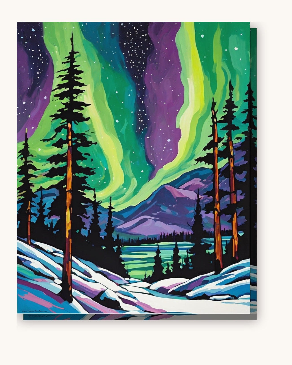 Northern Lights over the Pines | Paint by Numbers Kit