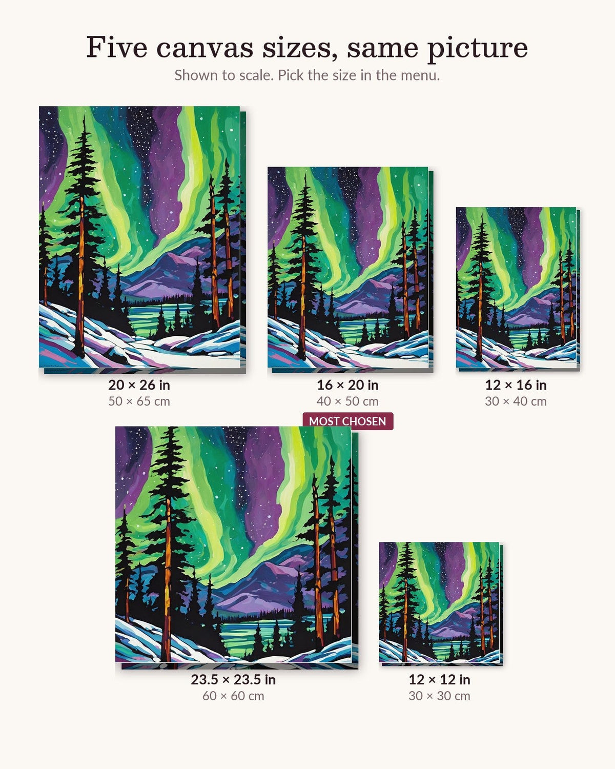 Northern Lights over the Pines | Paint by Numbers Kit
