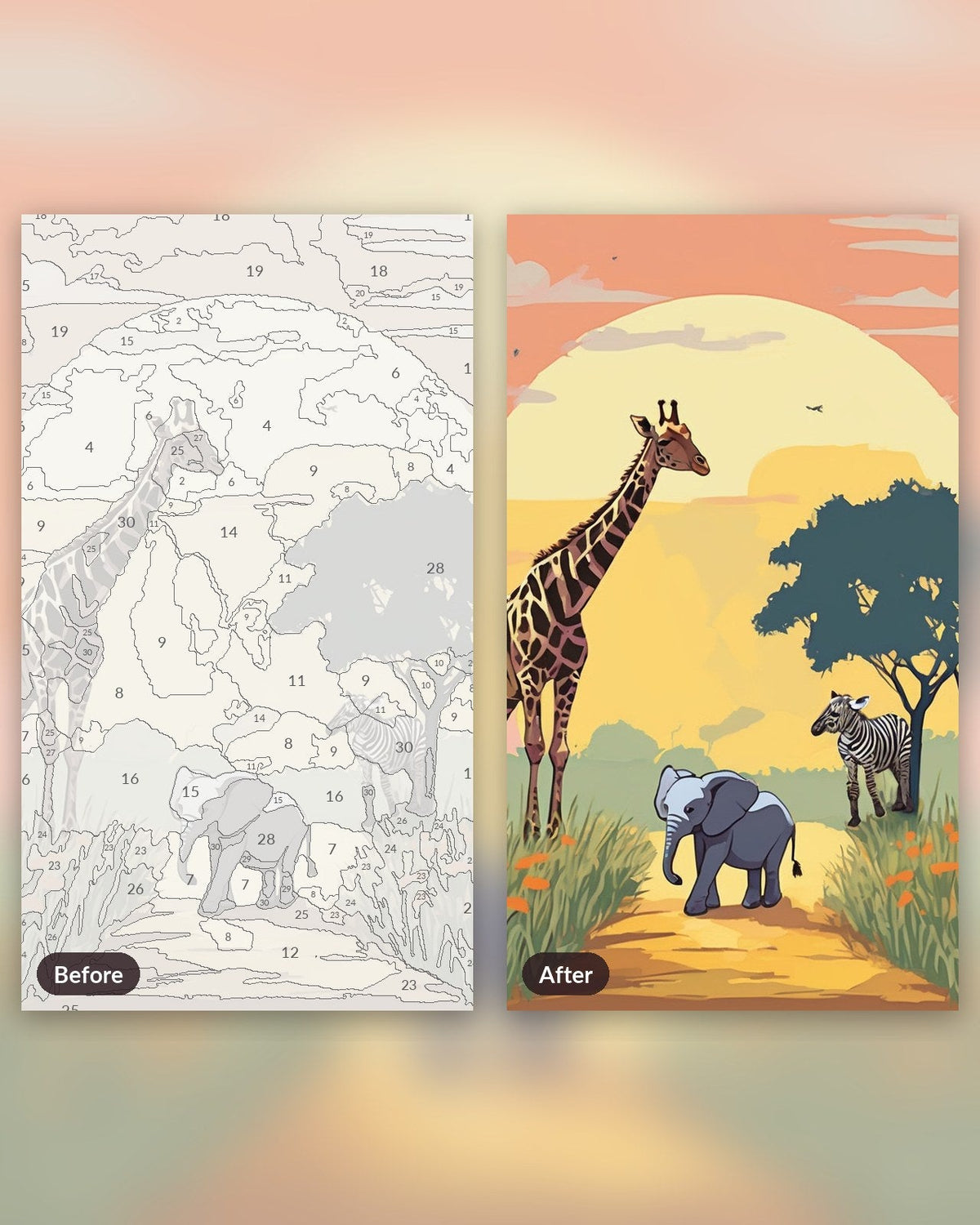 Nursery Safari Parade | Paint by Numbers Kit
