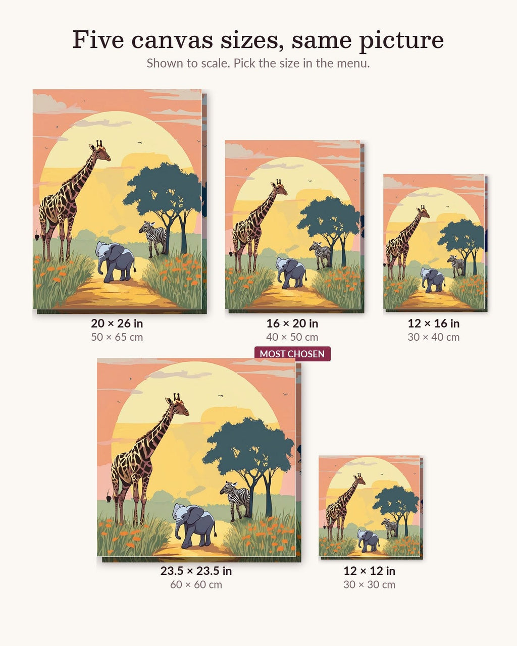 Nursery Safari Parade | Paint by Numbers Kit