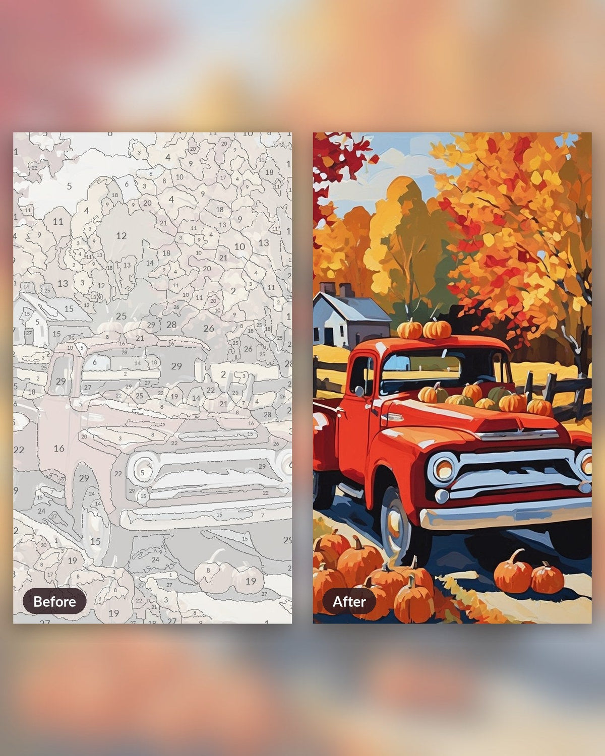 Old Truck with Pumpkins | Paint by Numbers Kit