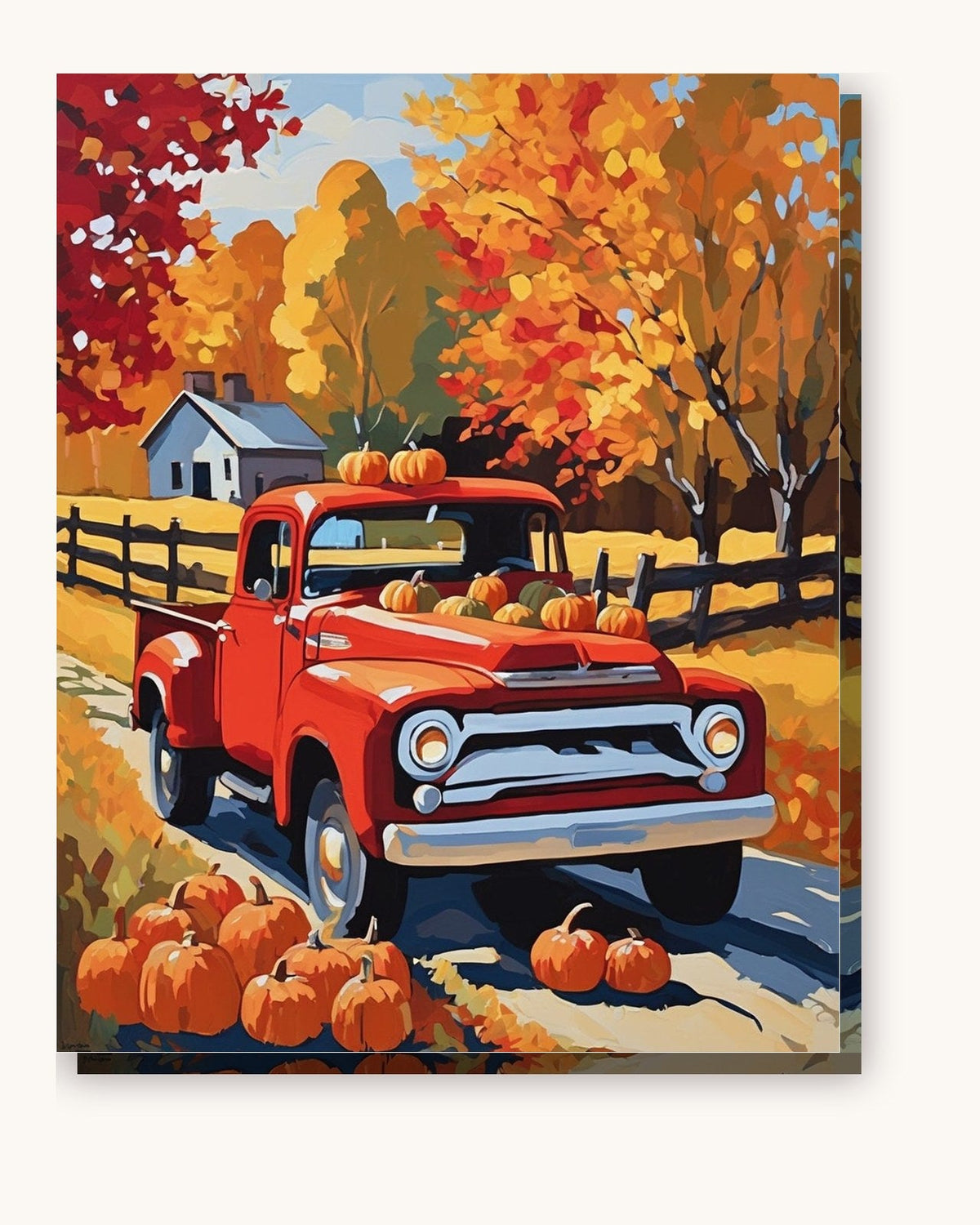 Old Truck with Pumpkins | Paint by Numbers Kit