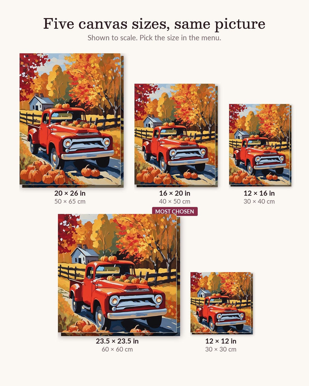 Old Truck with Pumpkins | Paint by Numbers Kit