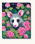 Opossum Among the Roses | Paint by Numbers Kit