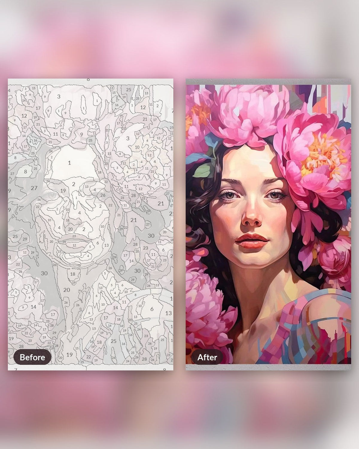 Pink Peonies | Paint by Numbers Kit