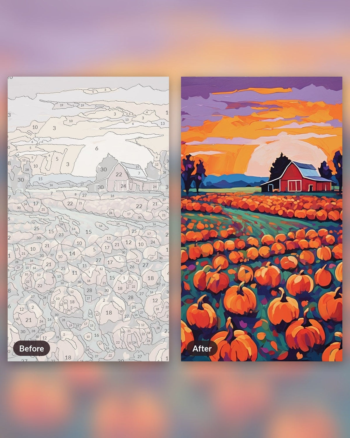 Pumpkin Patch at Dusk | Paint by Numbers Kit