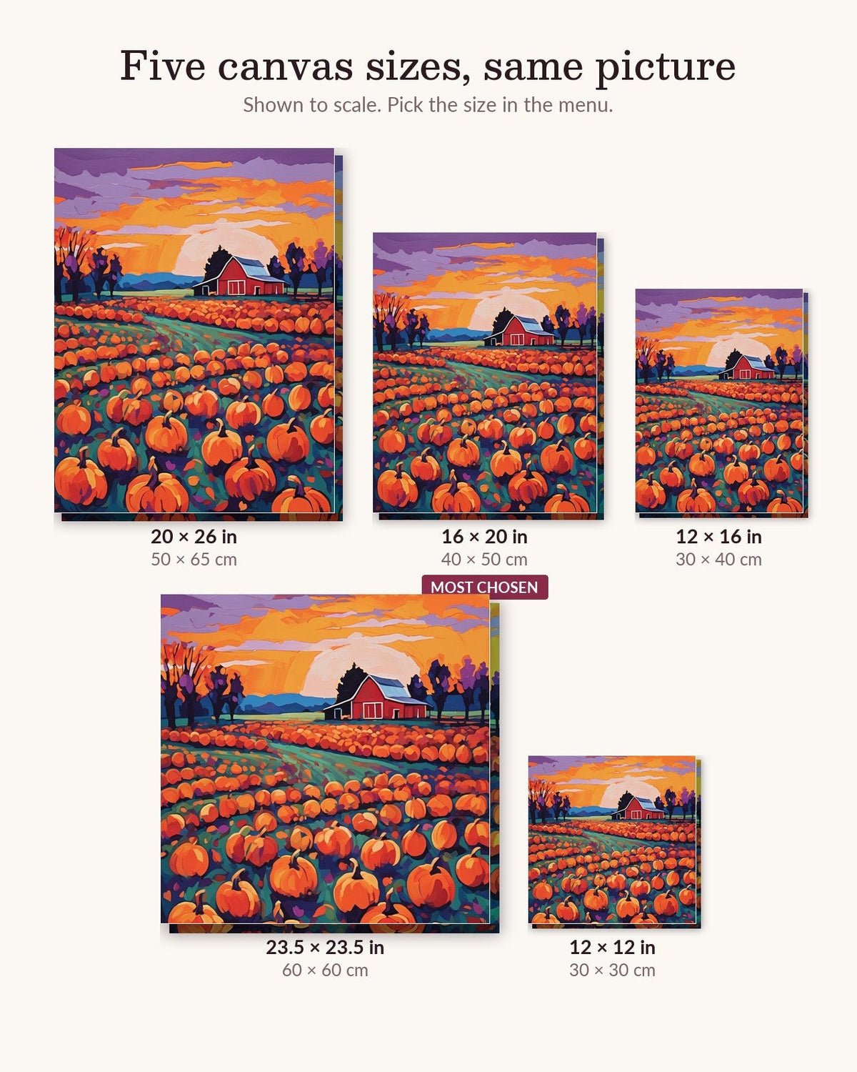 Pumpkin Patch at Dusk | Paint by Numbers Kit