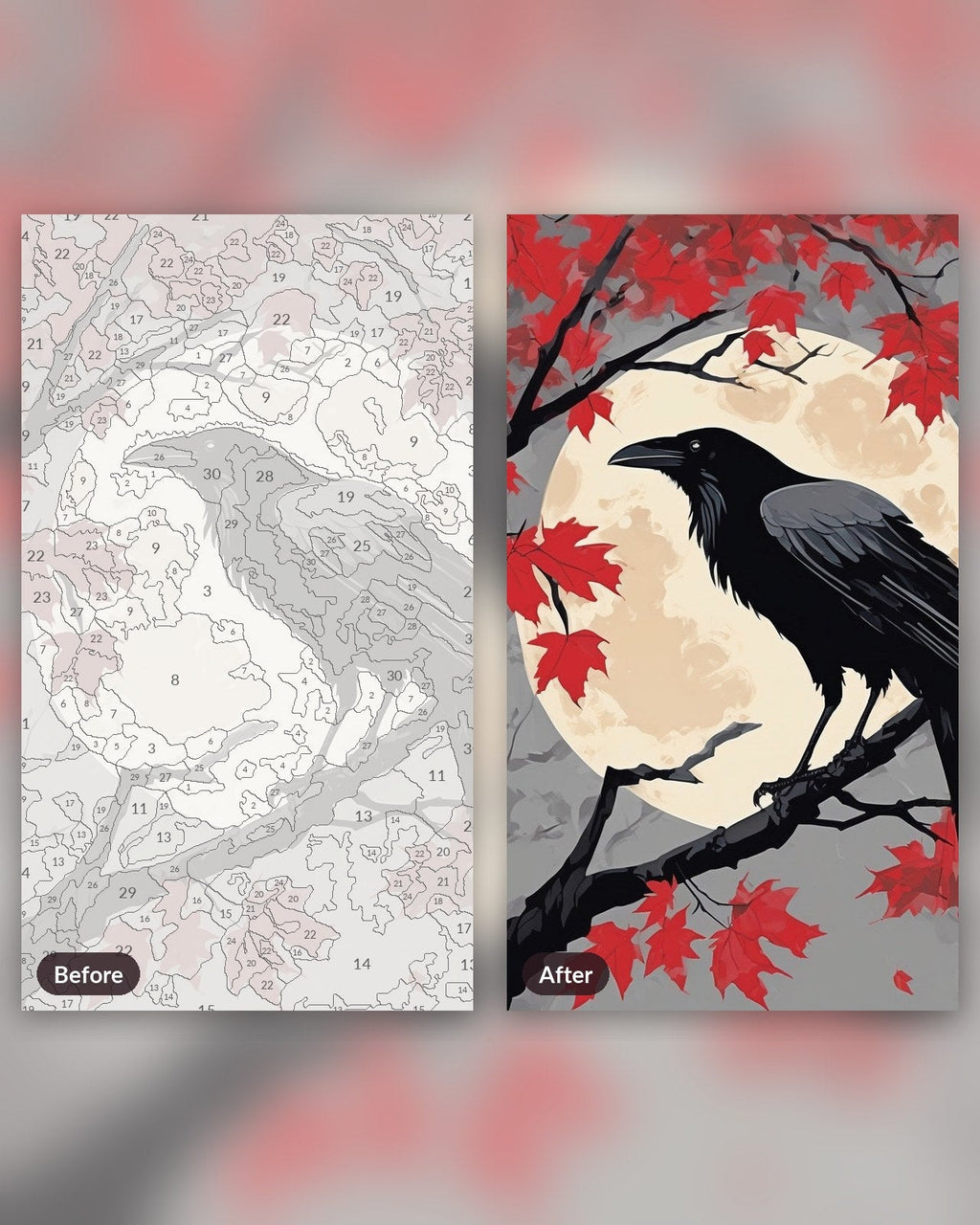 Raven on the Maple Branch | Paint by Numbers Kit