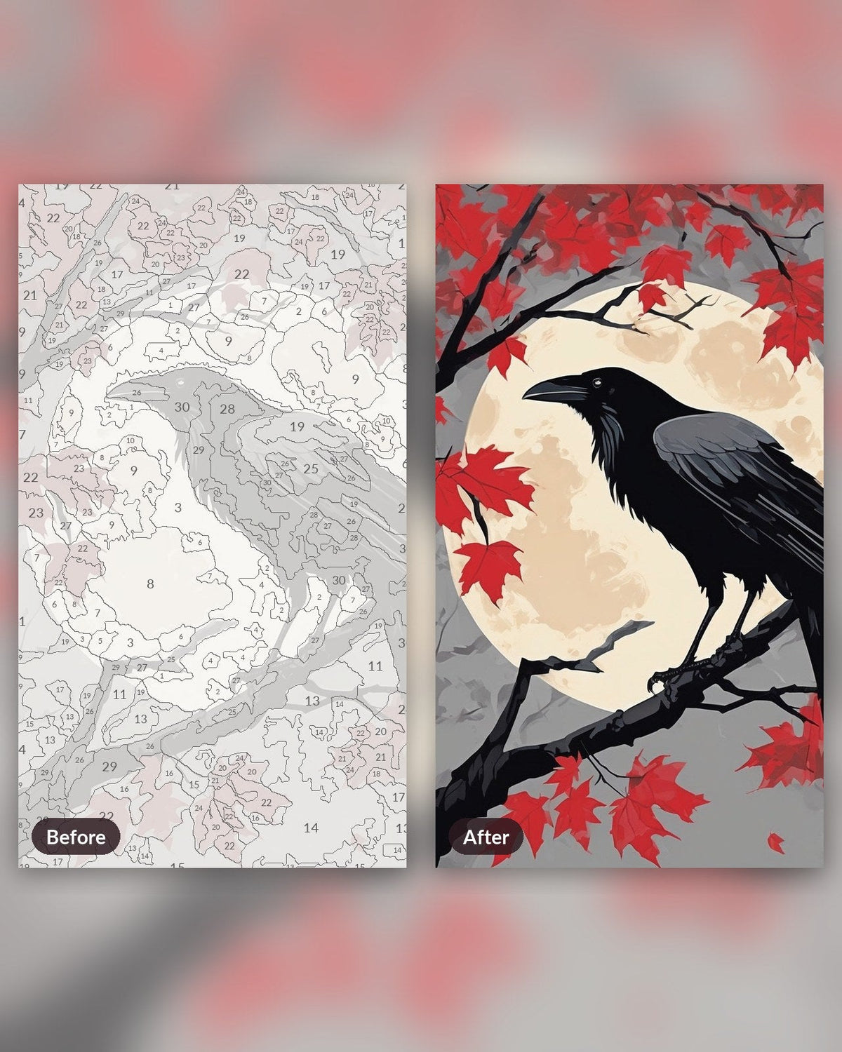Raven on the Maple Branch | Paint by Numbers Kit
