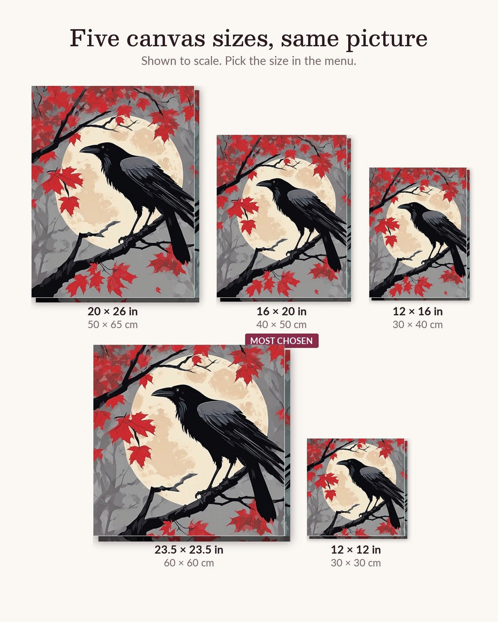 Raven on the Maple Branch | Paint by Numbers Kit
