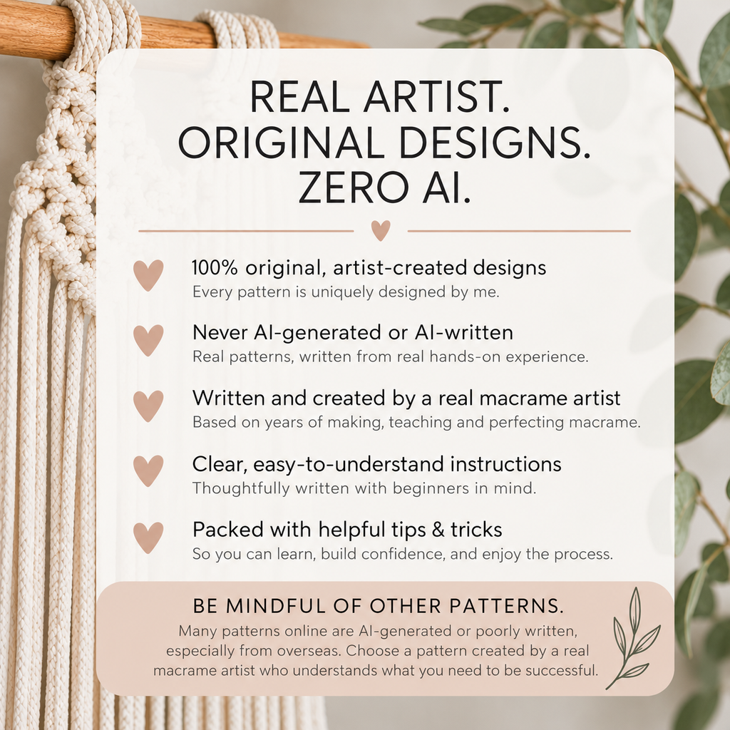 Macrame leaf/feather DIY craft kit. DIY home decor.