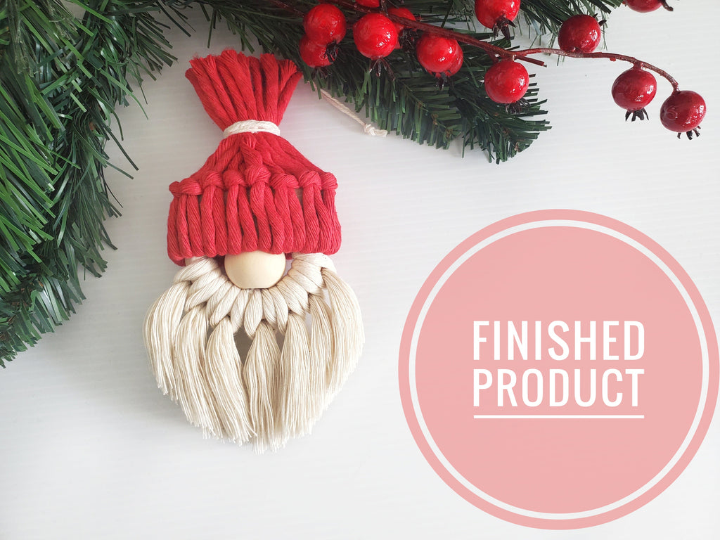 Macrame gnome Christmas ornament DIY craft kit