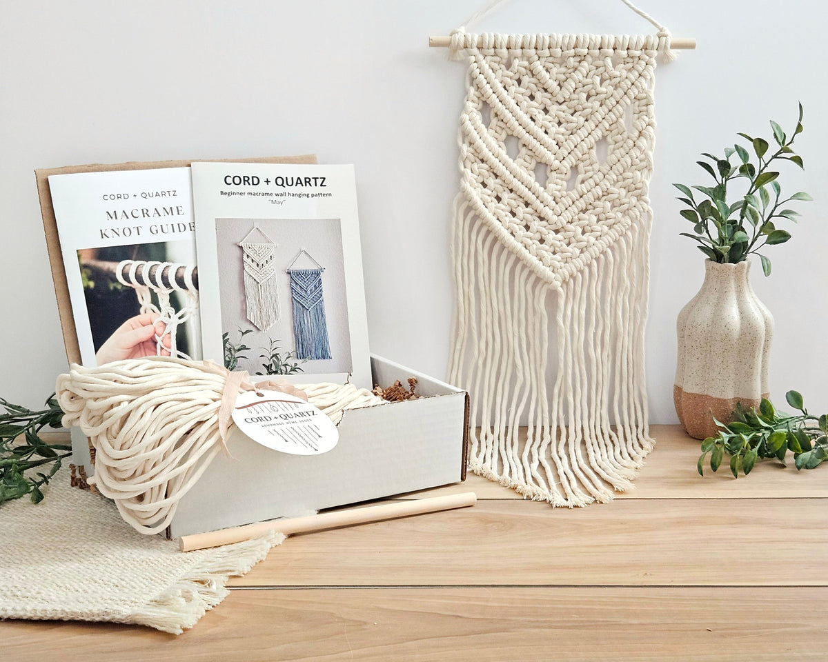 Macrame wall hanging kit "May". Beginner DIY craft kit