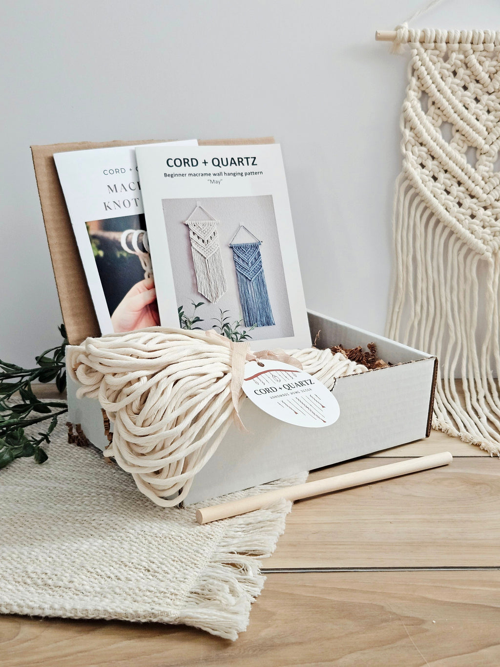 Macrame wall hanging kit "May". Beginner DIY craft kit
