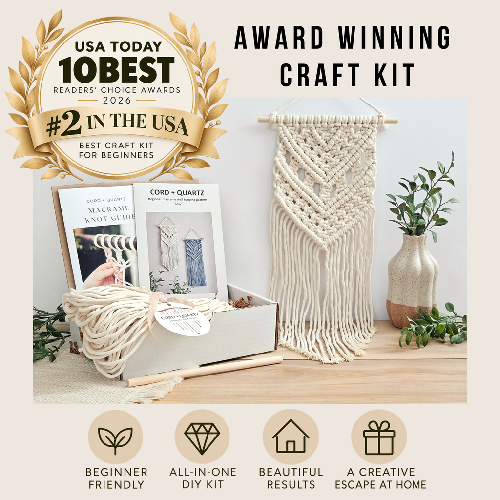 Macrame wall hanging kit "May". Beginner DIY craft kit