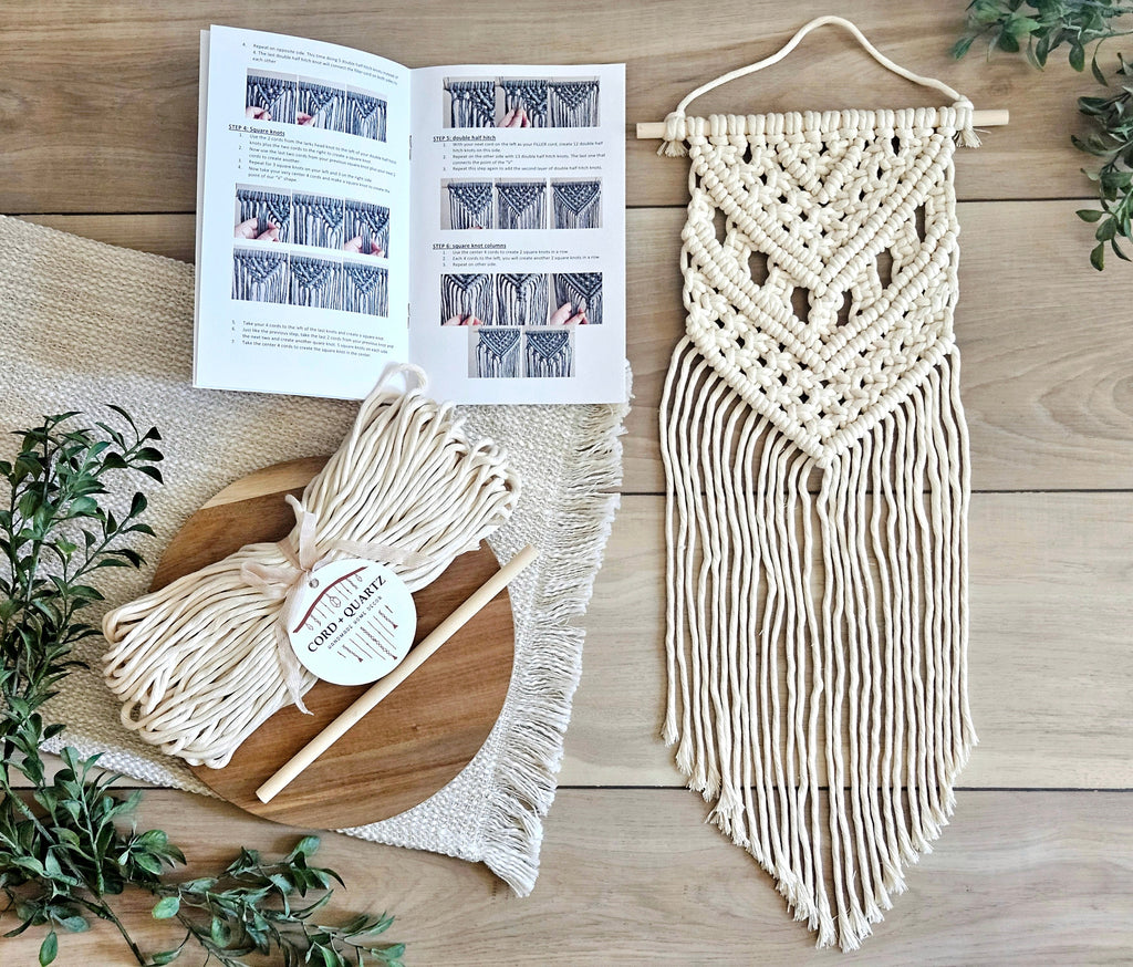 Macrame wall hanging kit "May". Beginner DIY craft kit