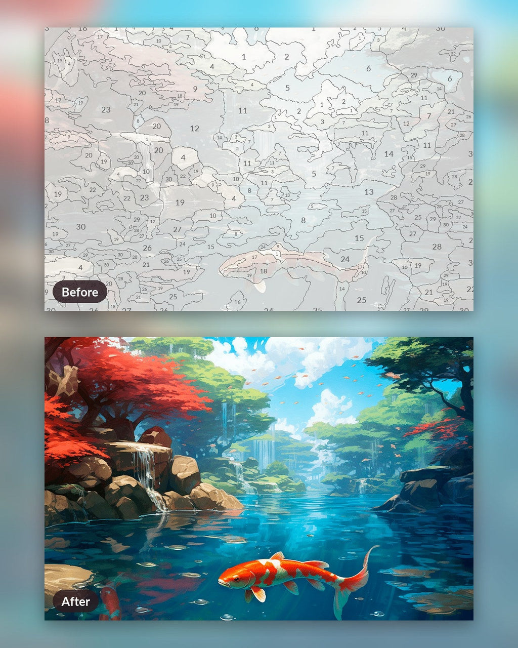 Serene Koi Pond | Paint by Numbers Kit