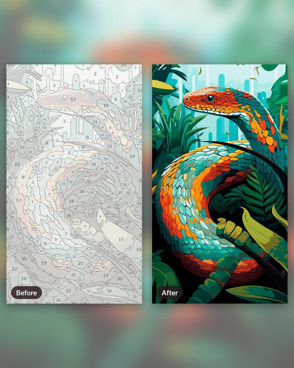 Serpentine Elegance | Paint by Numbers Kit for Adults