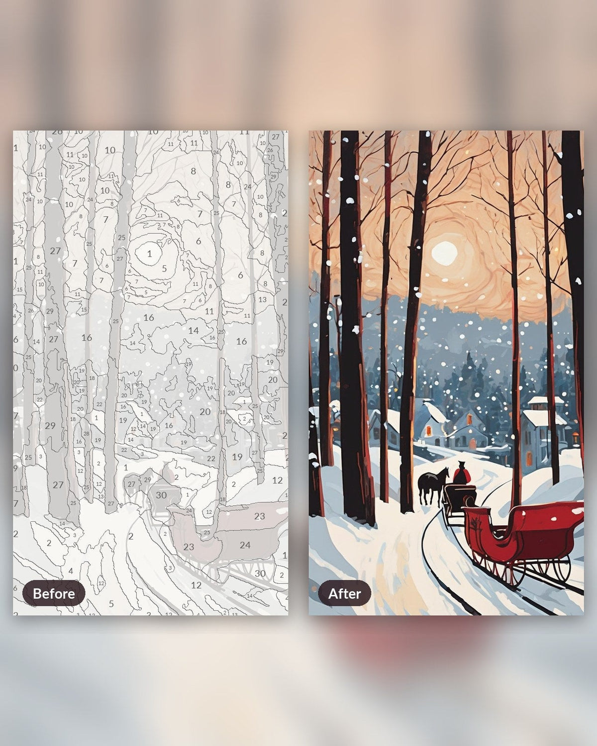 Sleigh Through the Pines | Paint by Numbers Kit