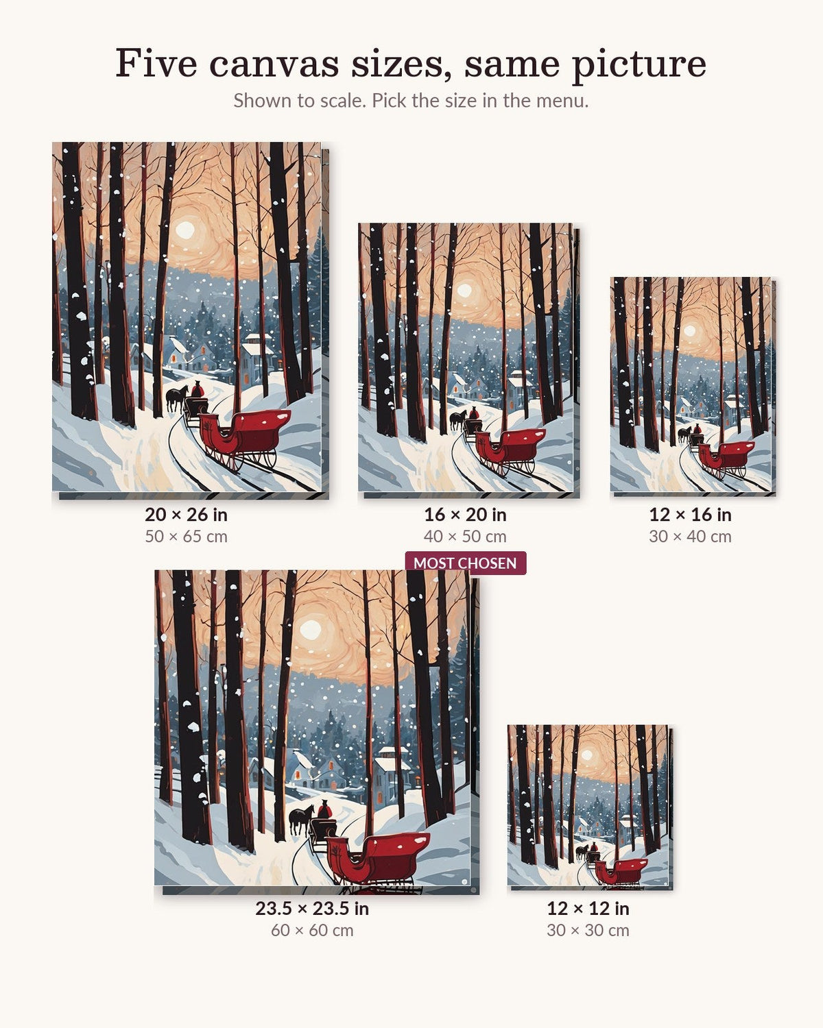 Sleigh Through the Pines | Paint by Numbers Kit