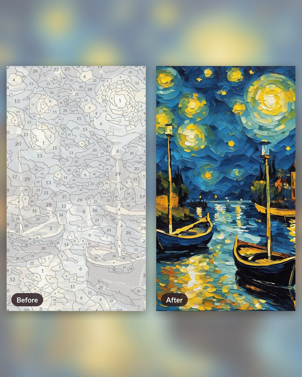 Starry Night over the Rhone after Van Gogh | Paint by Numbers Kit