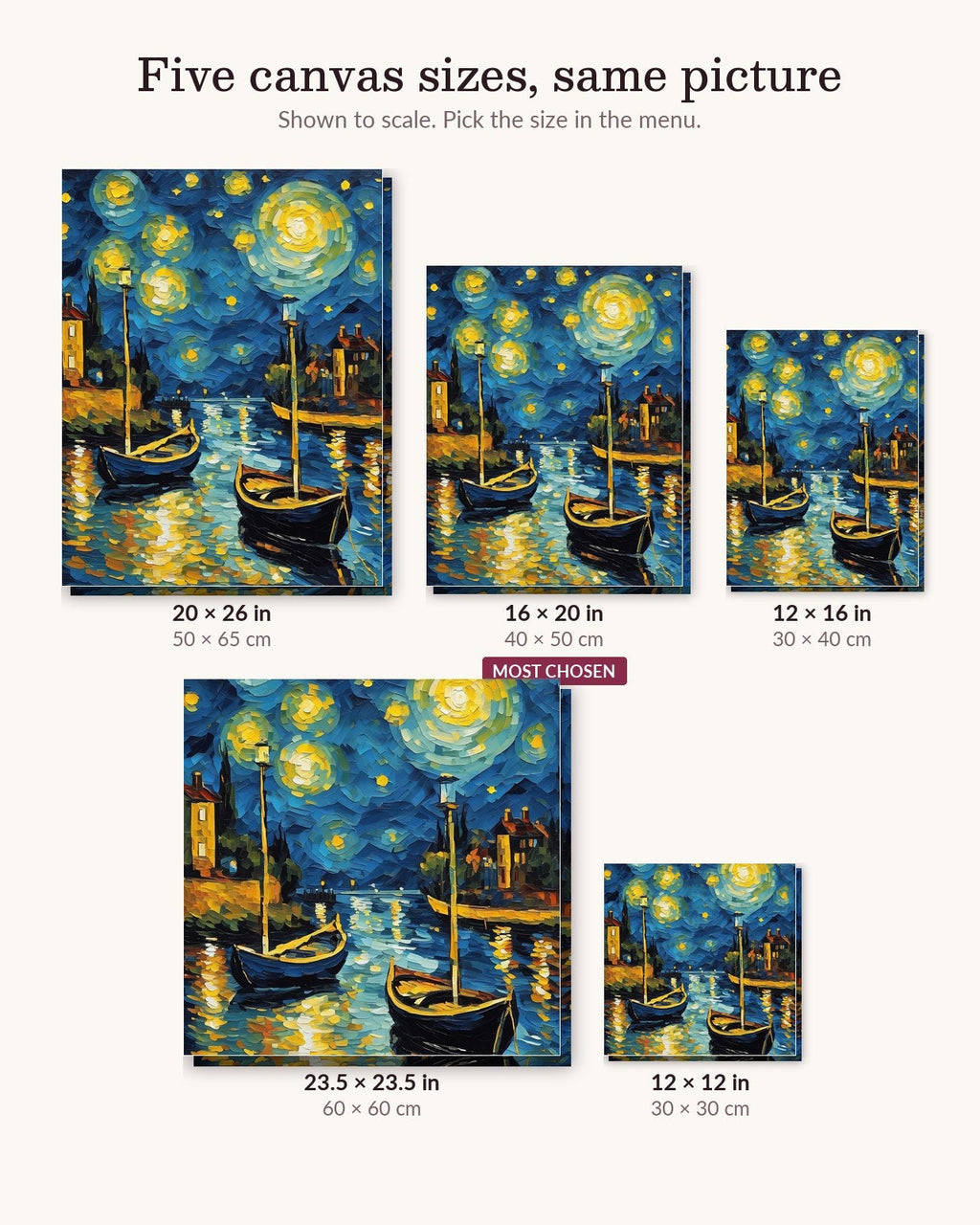 Starry Night over the Rhone after Van Gogh | Paint by Numbers Kit
