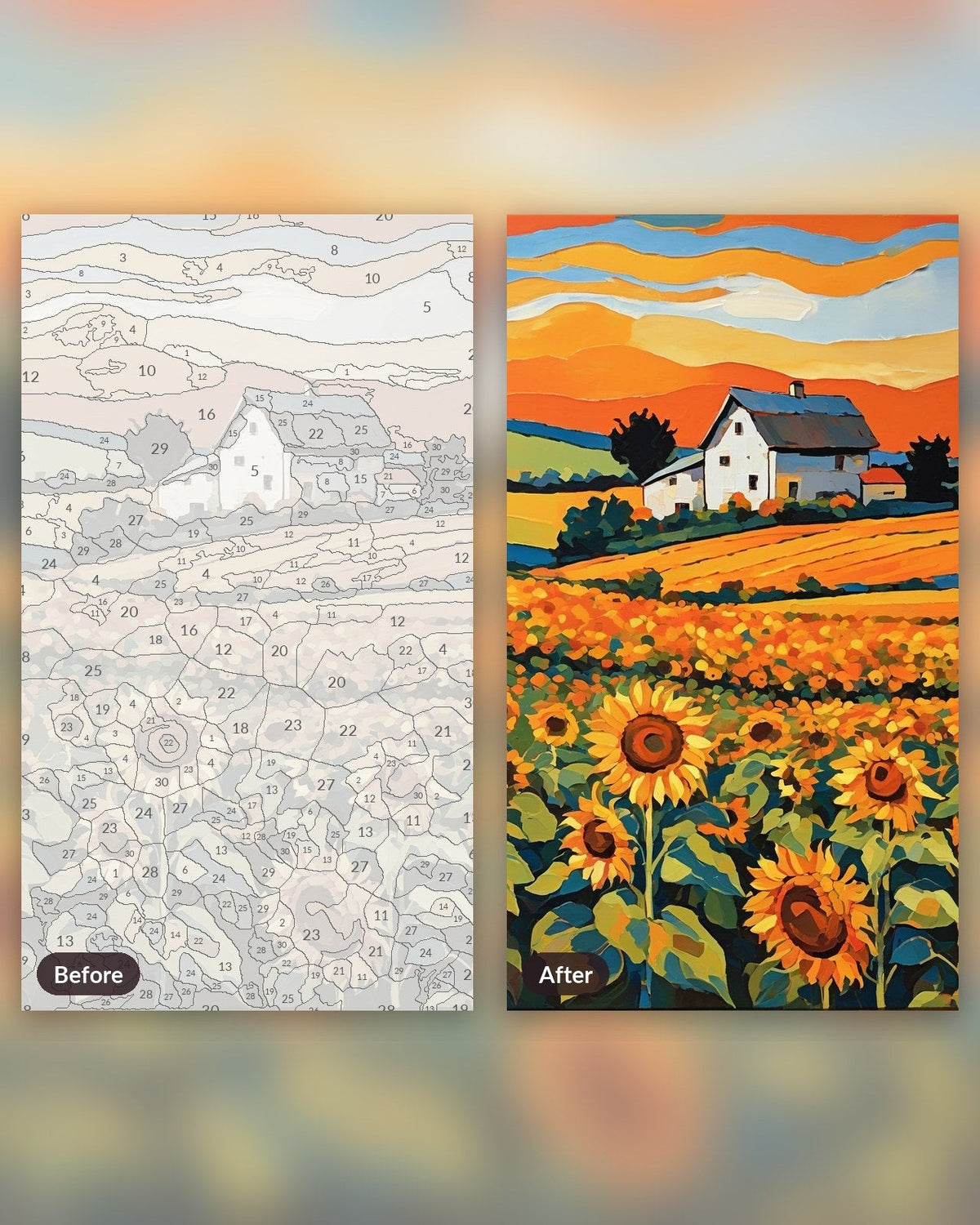 Sunflower Field at Golden Hour | Paint by Numbers Kit