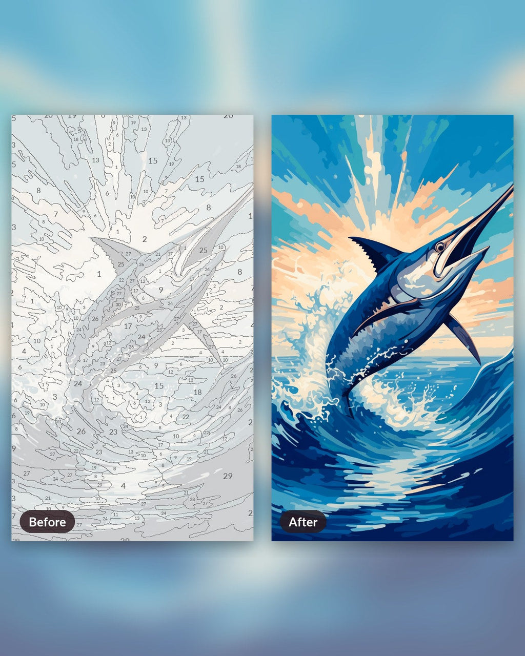 Swordfish Jump | Paint by Numbers Kit