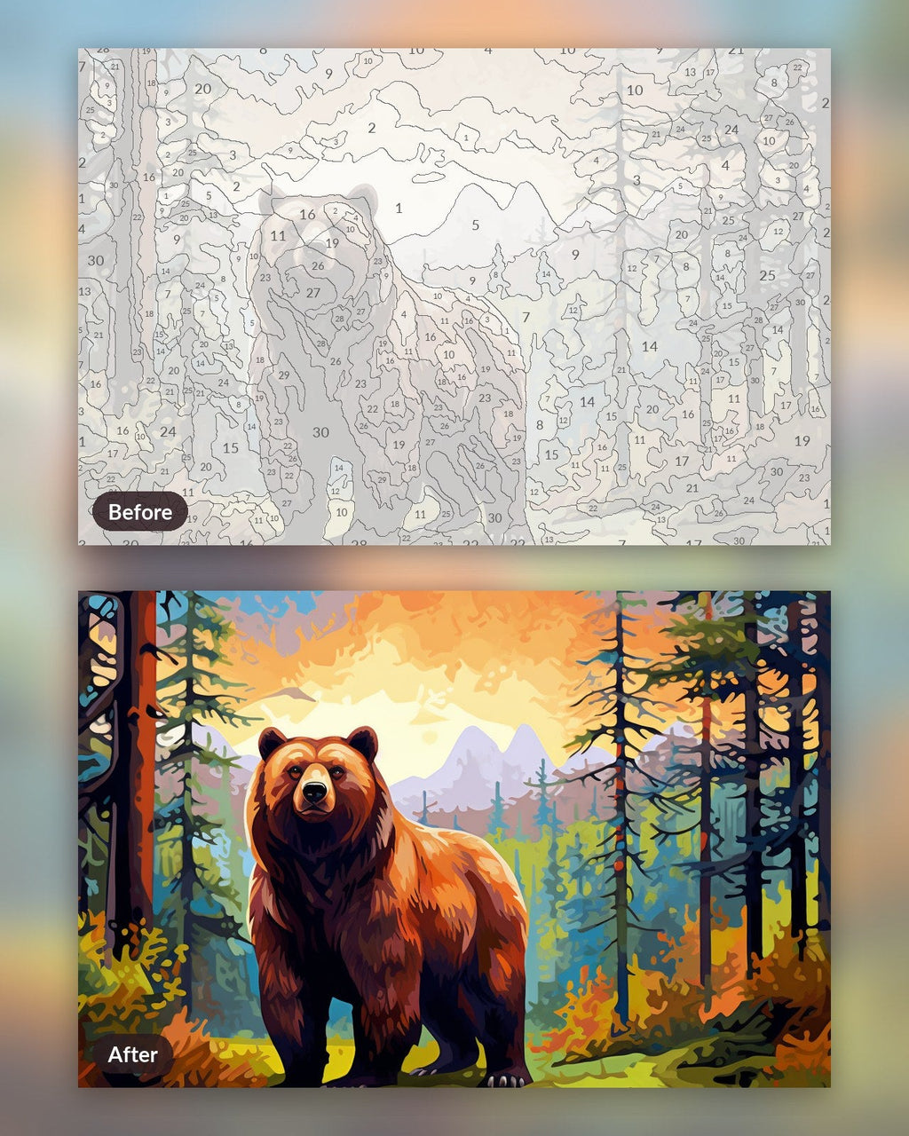 The Bear's Dilemma | Paint by Numbers Kit