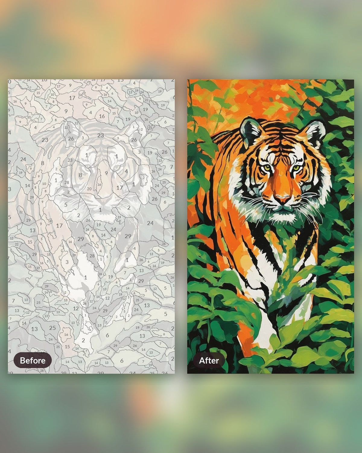 Tiger in the Leaves | Paint by Numbers Kit
