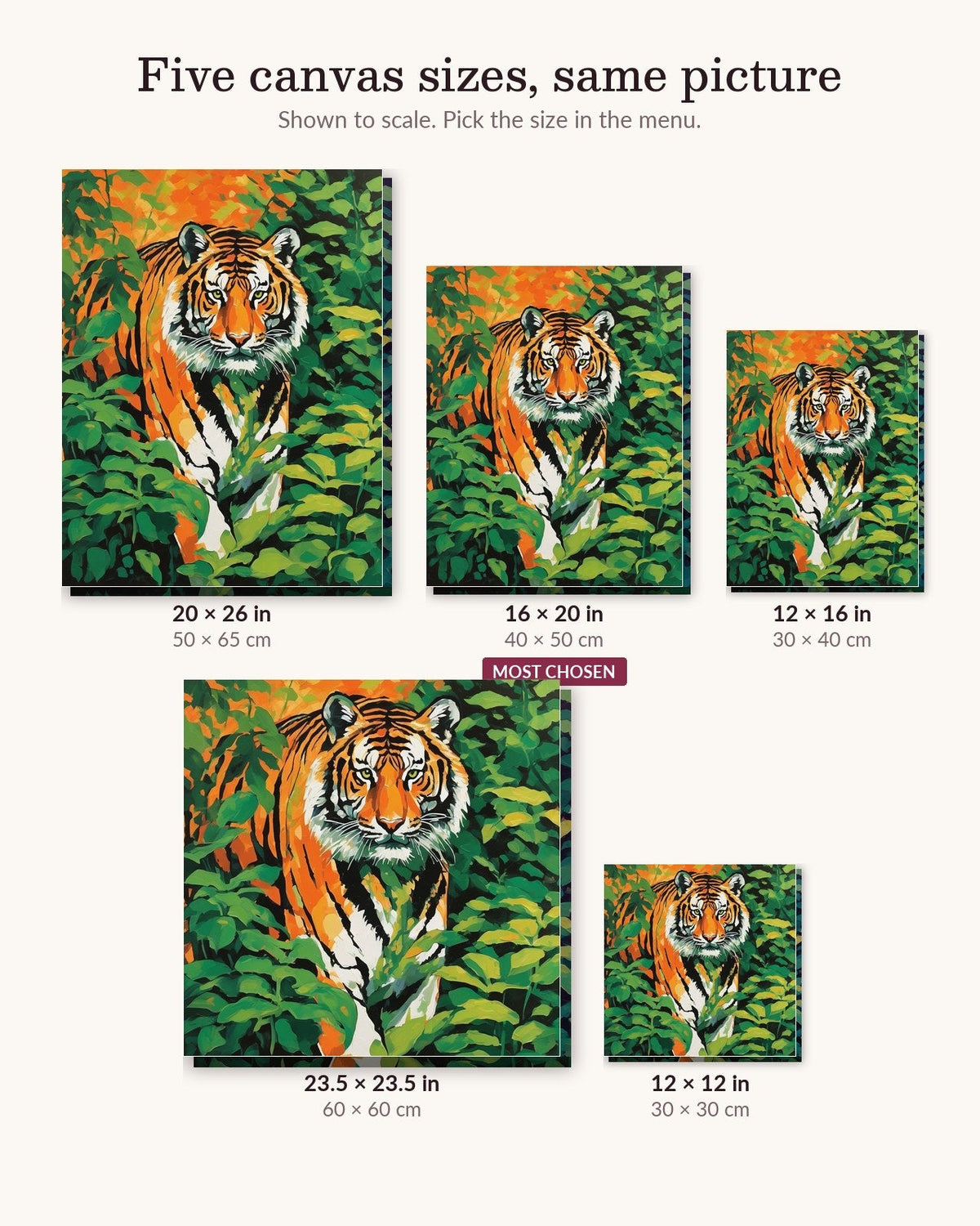 Tiger in the Leaves | Paint by Numbers Kit