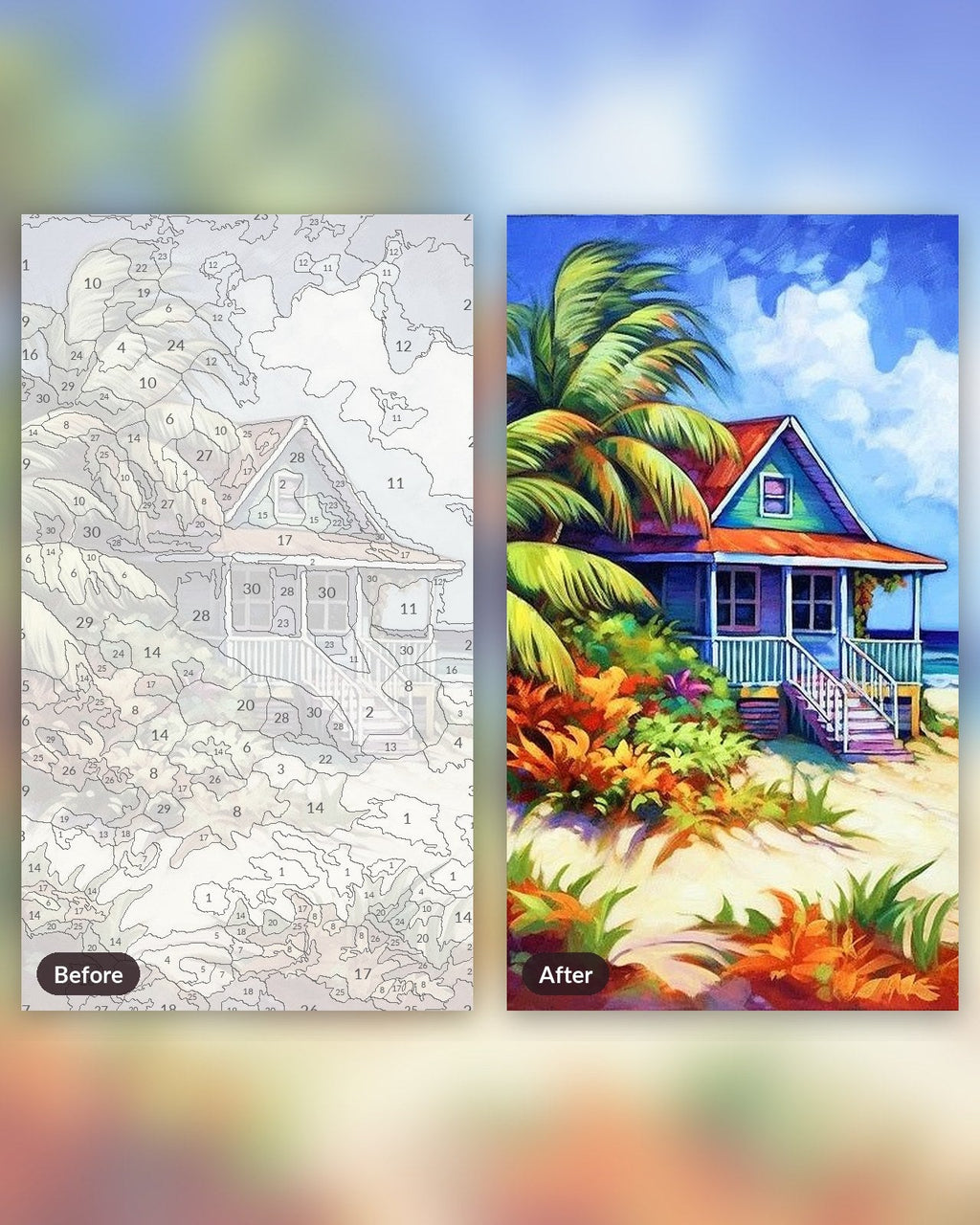 Tropical Beach House | Paint by Numbers Kit
