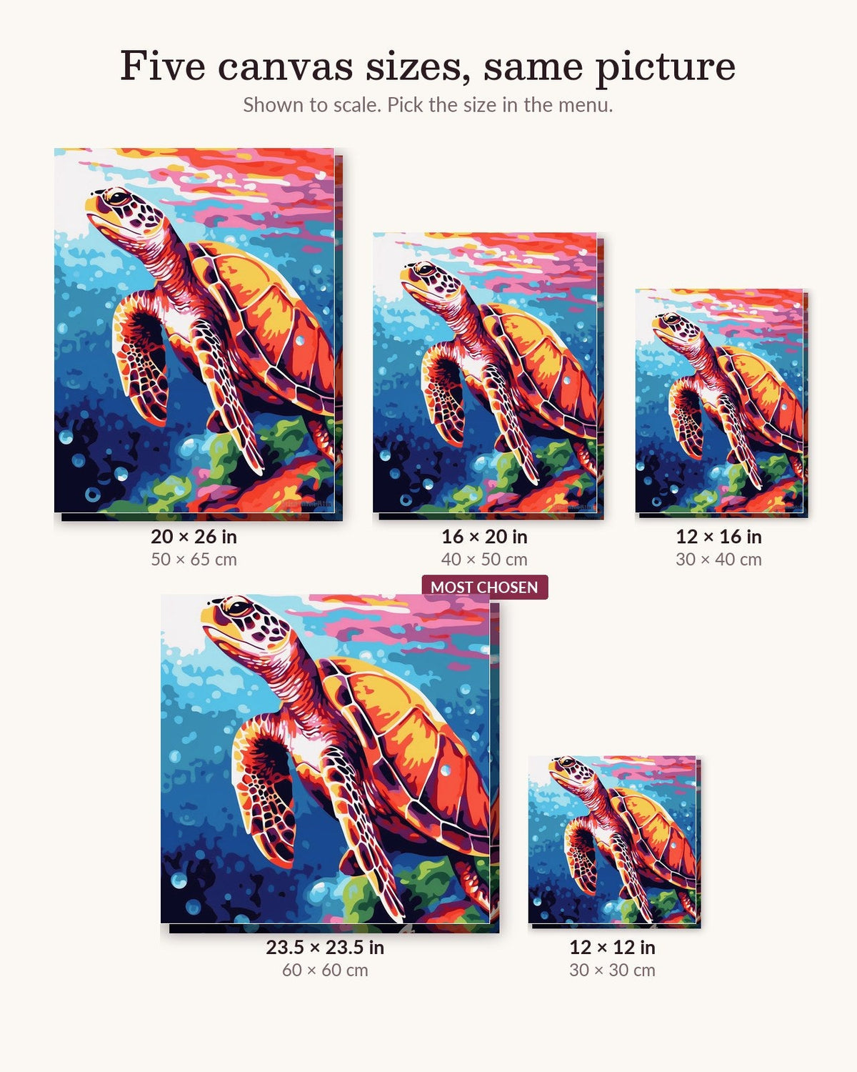 Vibrant Turtle | Paint by Numbers Kit
