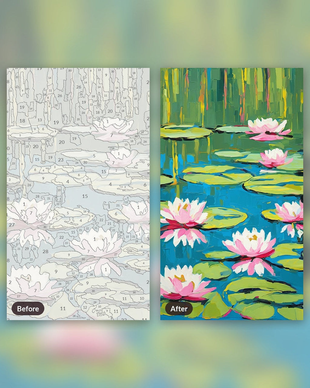 Water Lilies after Monet | Paint by Numbers Kit