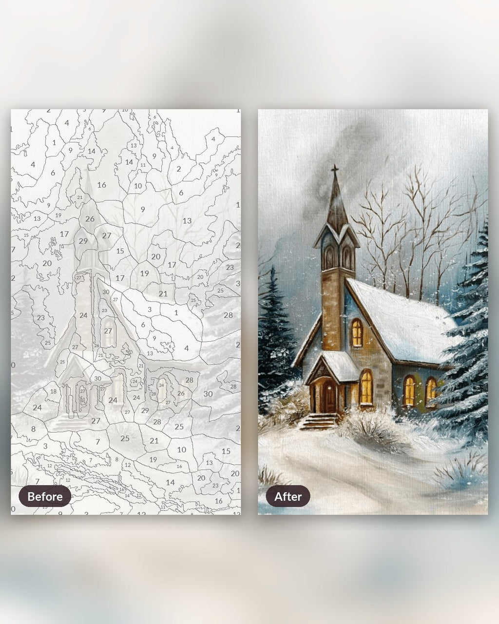 Winter Snow Landscape | Paint by Numbers Kit for Adults