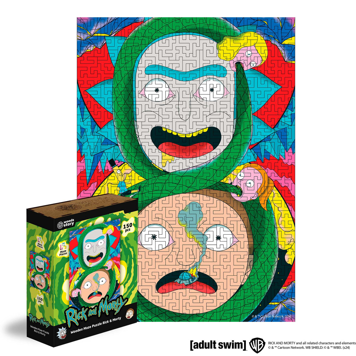 Wooden jigsaw maze puzzle Rick&Morty™ Adventures (B2B)