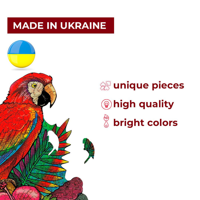 Wooden Jigsaw Puzzle Ara Parrot (B2B)