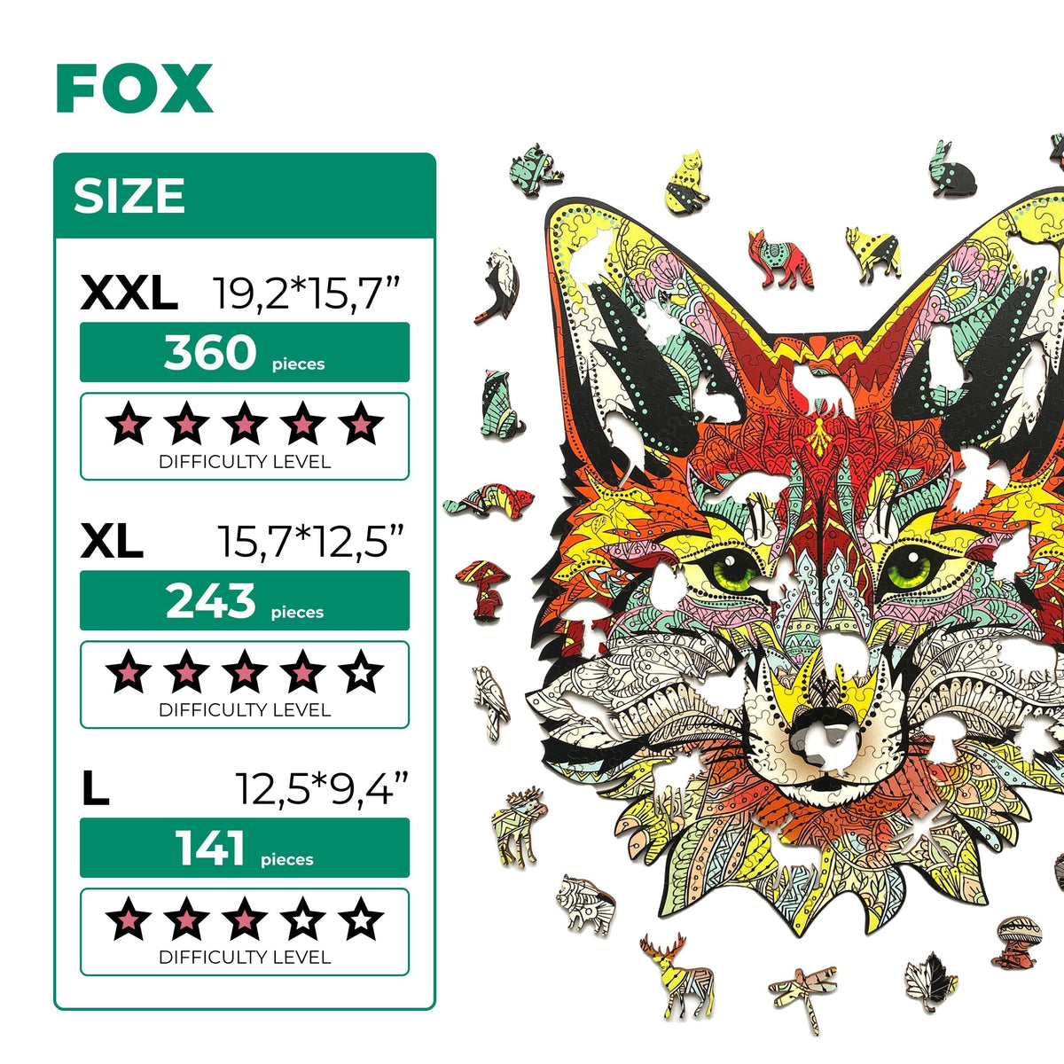 Wooden Jigsaw Puzzle Fox (B2B)