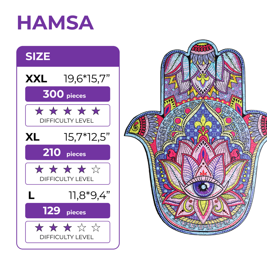 Wooden Jigsaw Puzzle Hamsa (B2B)