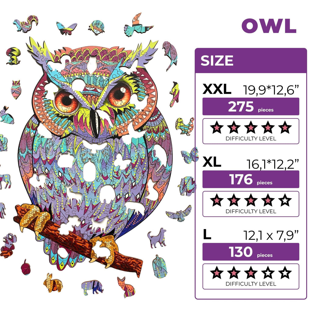 Wooden Jigsaw Puzzle Owl (B2B)