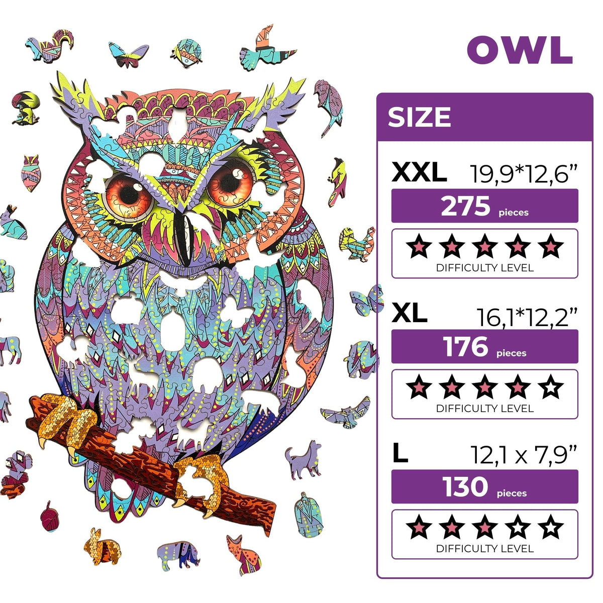 Wooden Jigsaw Puzzle Owl (B2B)