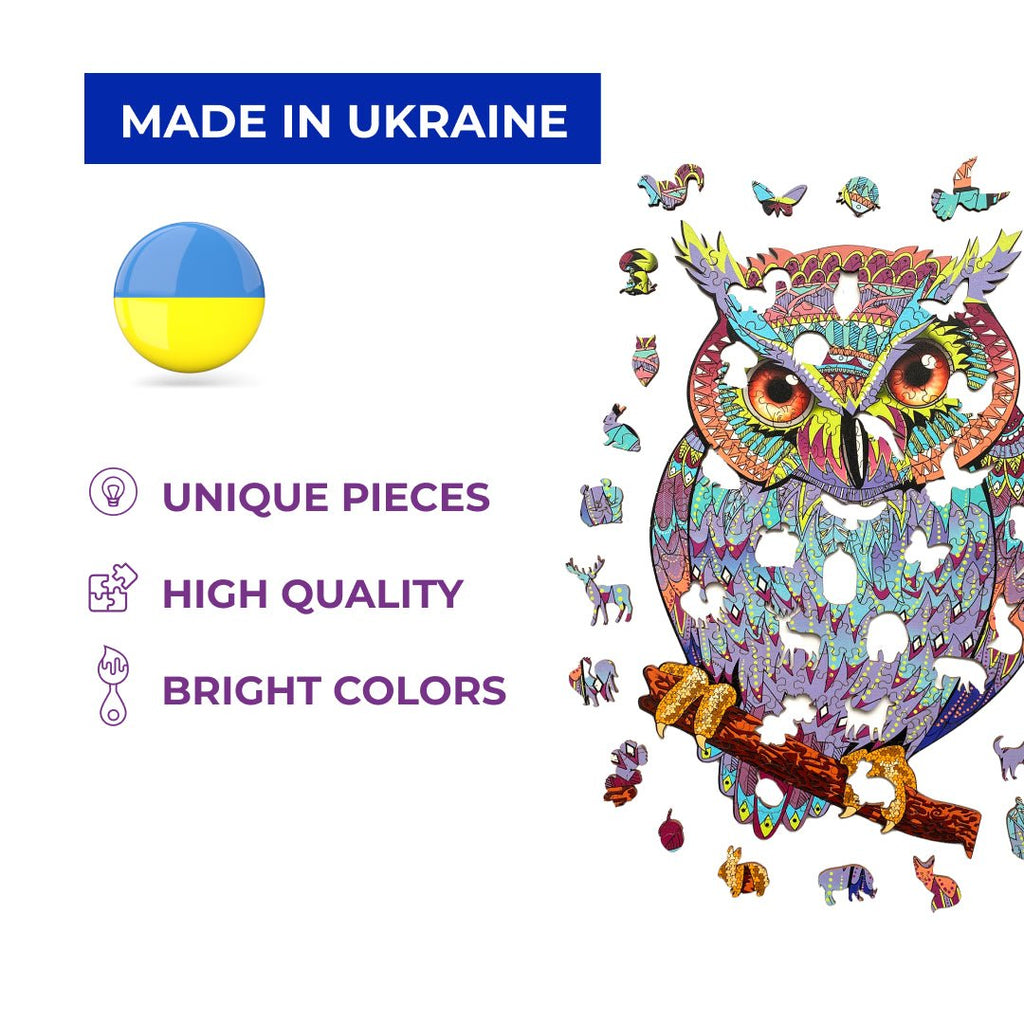 Wooden Jigsaw Puzzle Owl (B2B)