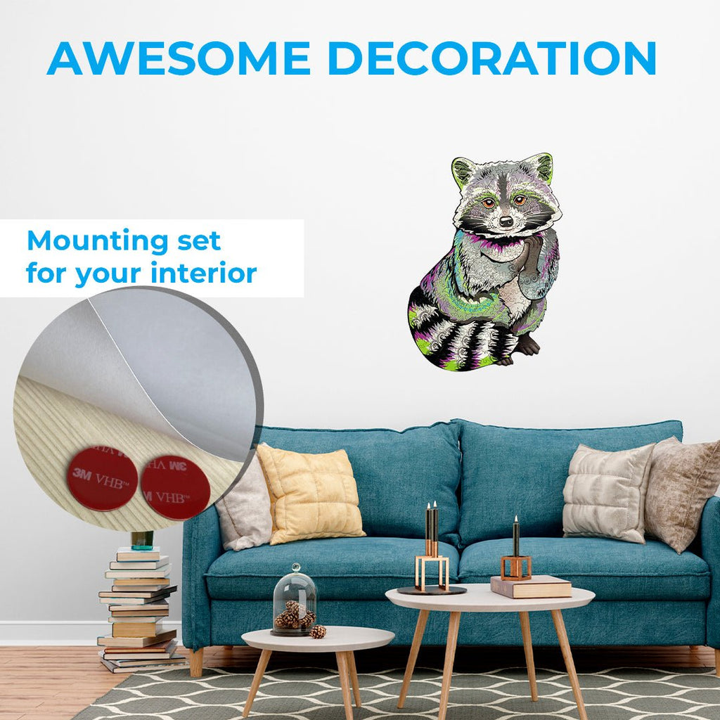 Wooden Jigsaw Puzzle Raccoon (B2B)
