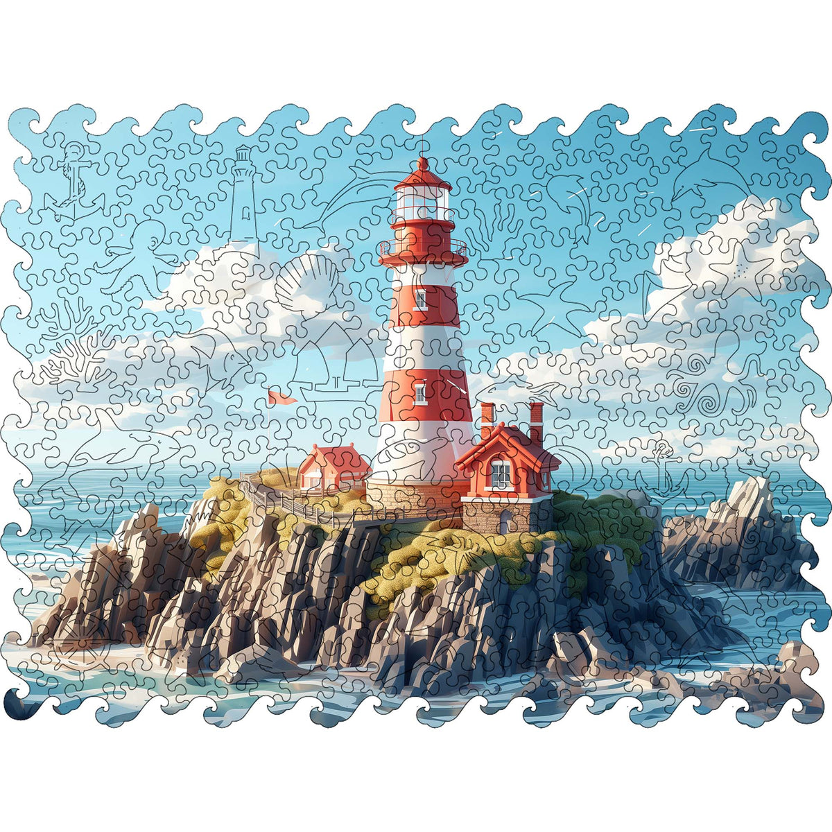 Wooden Jigsaw Puzzle Sea Lighthouse (B2B)