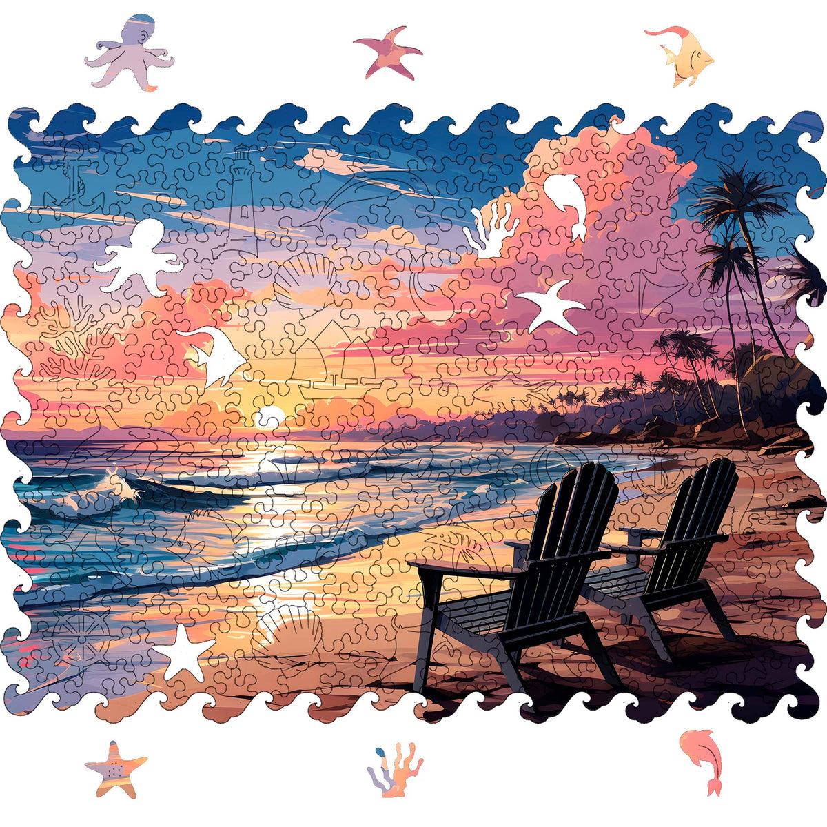 Wooden Jigsaw Puzzle Summer beach (B2B)